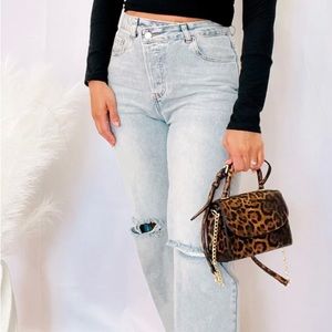 Cloud Ten asymmetrical straight leg jeans